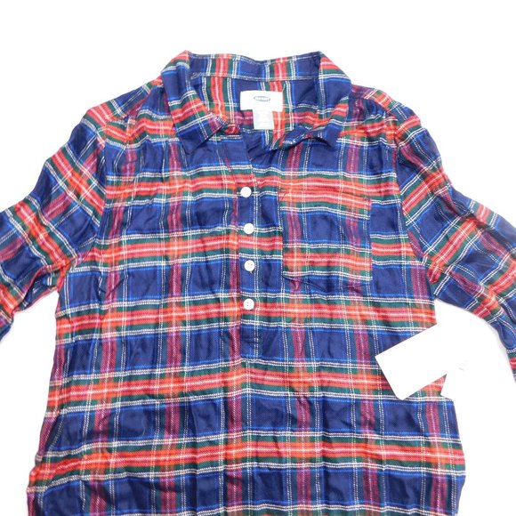 Old Navy Girls XL 14 Plaid Blue Red Tunic Top New - Picture 2 of 6